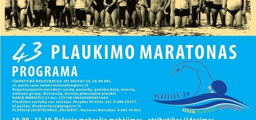 43-asis plaukimo maratonas ,,PLATELEE 2024“