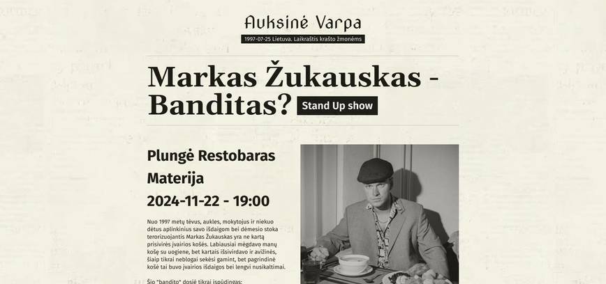 Markas Žukauskas - banditas? Stand - up Plungė