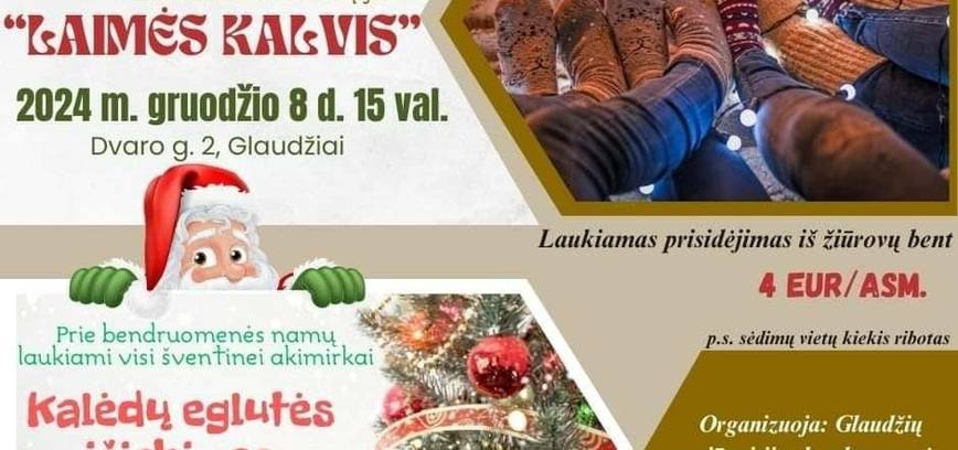 Spektaklis „Laimės kalvis“ ir Kalėdų eglutės įžiebimas Glaudžiuose 