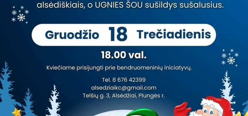 Kalėdų eglutės įžiebimo šventė Alsėdžiuose