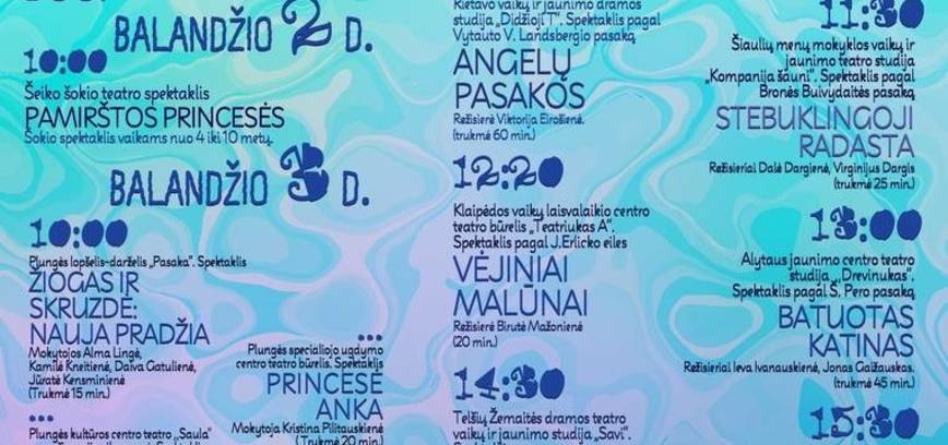 Vaikų edukacinio teatro festivalis „Vaikiško teatro pavasaris“