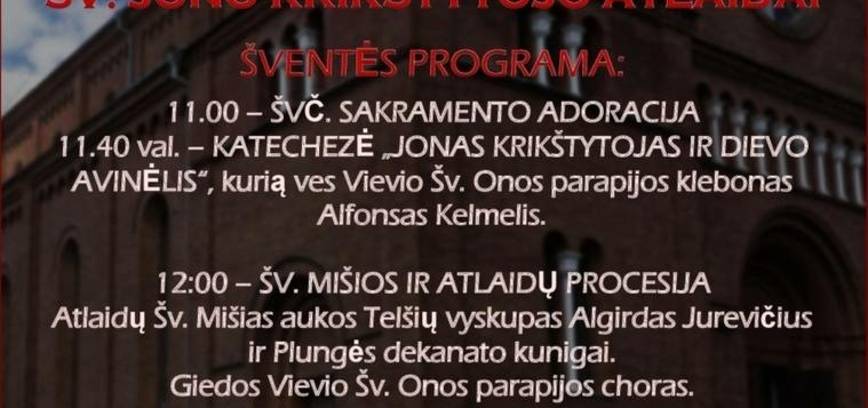 Šv. Jono krikštytojo atlaidai Plungėje 