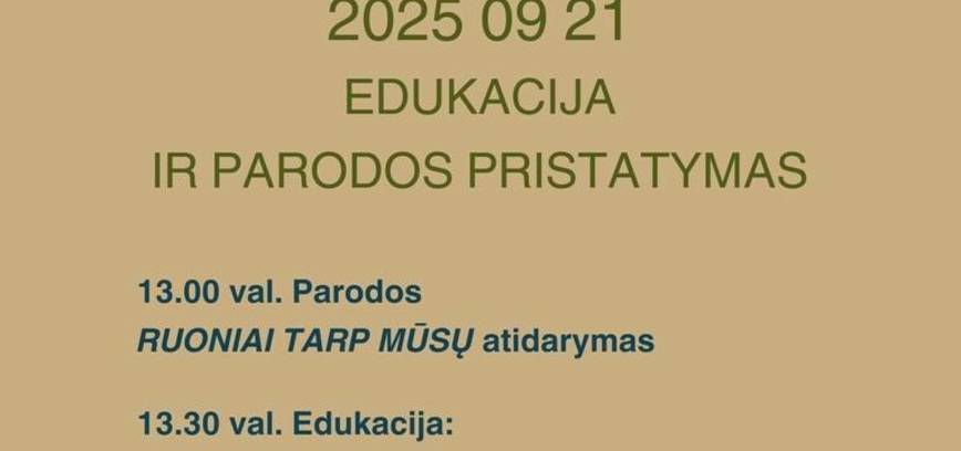 Parodos „Ruoniai tarp mūsų“ atidarymas ir knygų skirtuko gamybos eduakacija