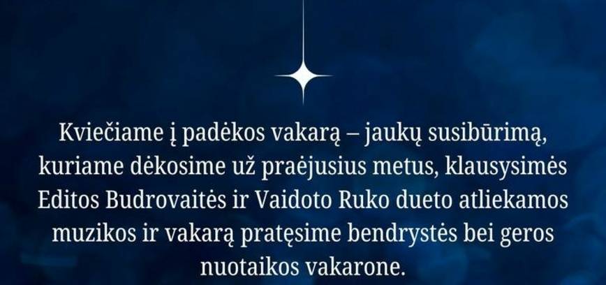 Padėkos vakaras „Ačiū už vakar“