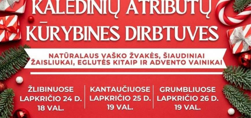 Kalėdinių atributų kūrybinės dirbtuvės 