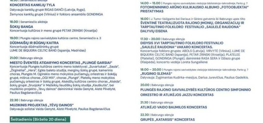PLUNGĖS MIESTO ŠVENTĖ 2026