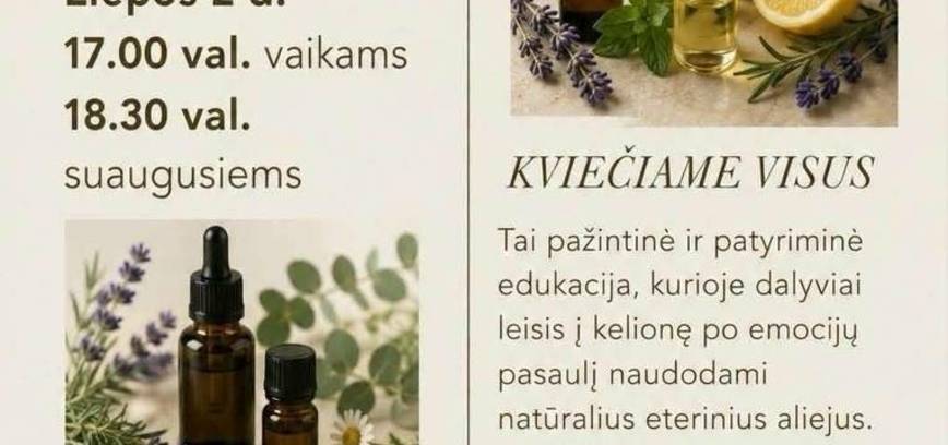 Aromato kūrimo dirbtuvės