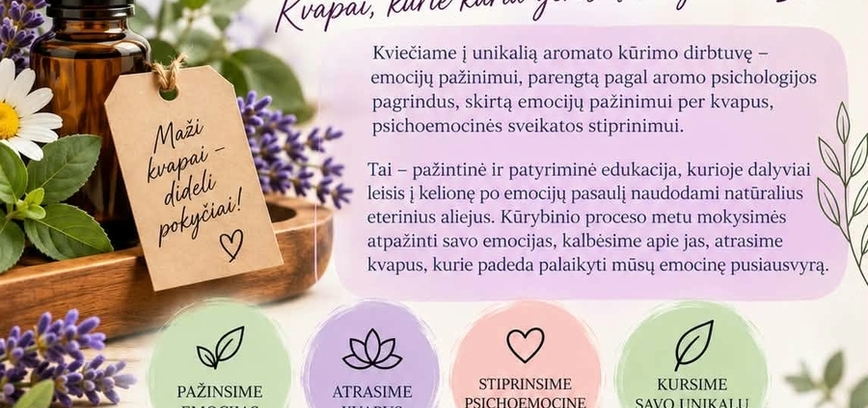 Aroma terapijos užsiėmimas