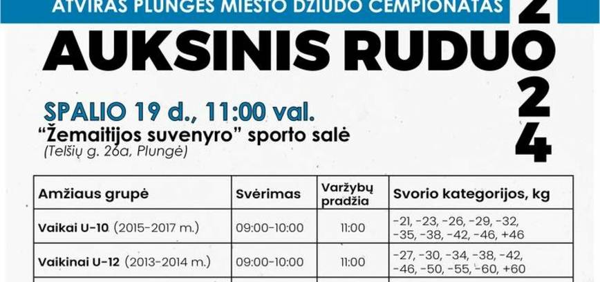 Atviras Plungės miesto dziudo čempionatas „Auksinis ruduo 2024“