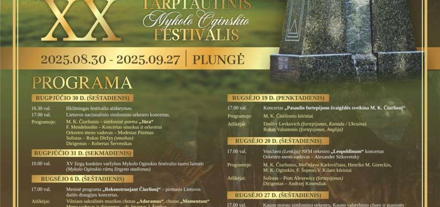 XX Tarptautinis Mykolo Oginskio festivalis