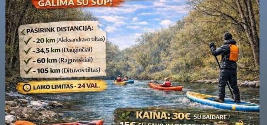 Ištvermės plaukimas baidare Minijos upe 2026!