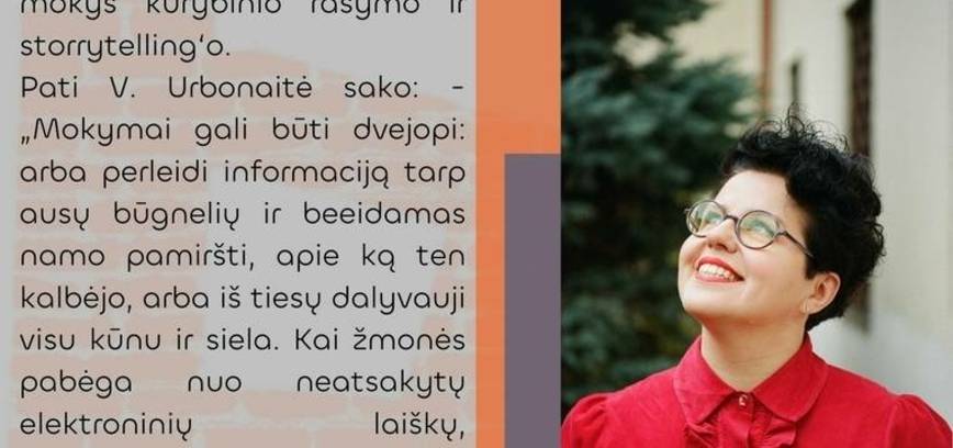  Kūrybinio rašymo dirbtuvės su Viktorija Urbonaite