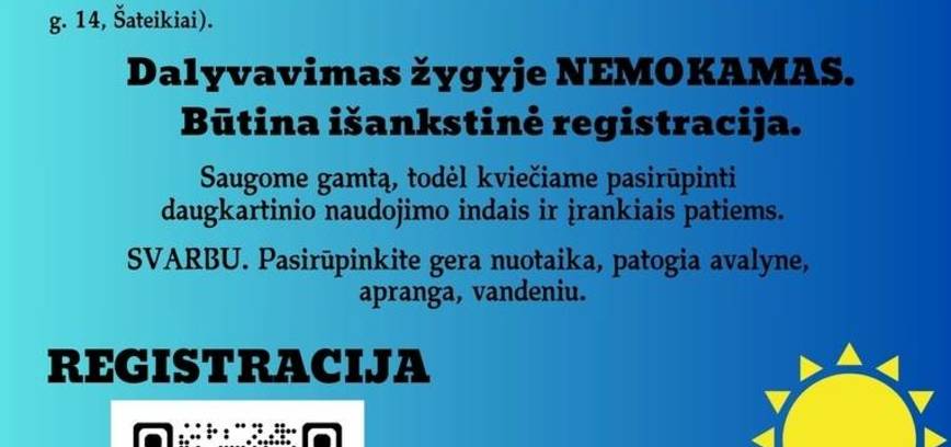 Pasaulinė turizmo diena 2024 PĖSČIŲJŲ ŽYGIS po Šateikių apylinkes