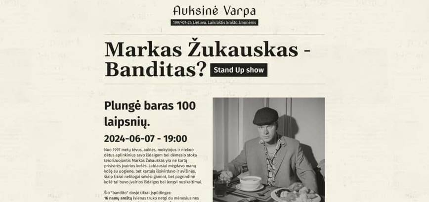 Markas Žukauskas - banditas? Stand - up Plungė
