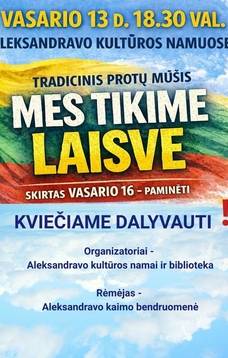 Tradicinis protų mūšis „Mes tikime laisve“
