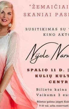 Susitikimas su teatro ir kino aktore Nijole Narmontaite