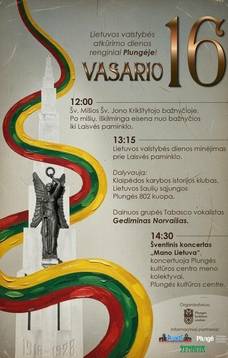 Lietuvos valstybės atkūrimo renginiai Plungėje