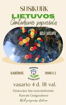 Edukacinis užsiėmimas „Susikurk Lietuvos gimtadienio papuošalą“