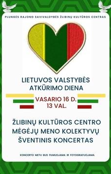 Lietuvos valstybės atkūrimo dienos minėjimas Žlibinuose