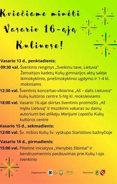 Lietuvos valstybės atkūrimo dienos minėjimas Kuliuose