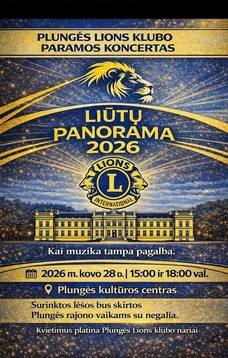 Plungės „Lions“ klubo paramos koncertas „Liūtų panorama 2026“