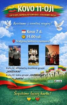 Lietuvos Nepriklausomybės atkūrimo dienos minėjimas Stalgėnuose