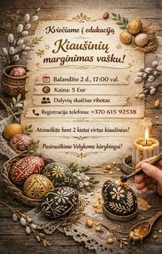 Edukacinis užsiėmimas „Kiaušinių marginimas vašku“