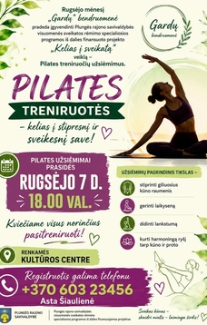 ,,Kelias į sveikatą'' veikla - pilates treniruočių užsiemimai 
