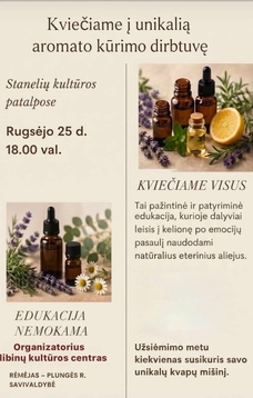 Aromato kūrimo dirbtuvės