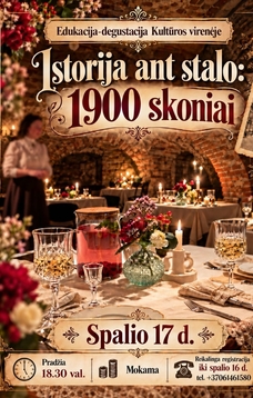 Edukacija-degustacija ,,Istorija ant stalo" Kultūros virenėje
