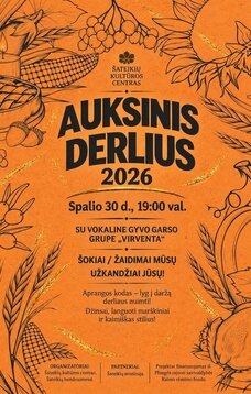 Rudens šventė „Auksinis derlius 2026“ Šateikiuose