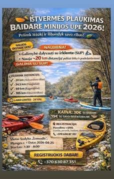 Ištvermės plaukimas baidare Minijos upe 2026!