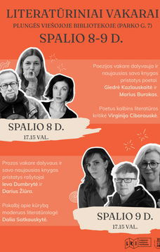 LITERATŪRINIAI VAKARAI Plungės viešojoje biblotekoje