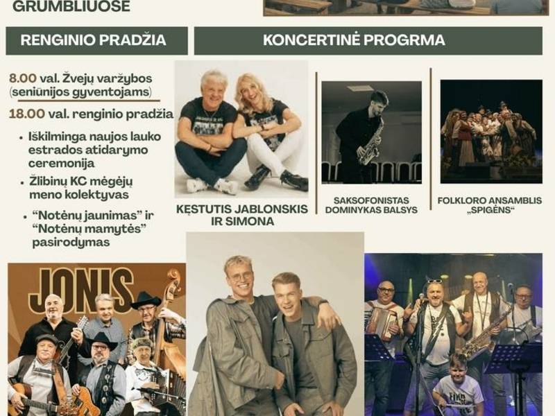 Naujos lauko estrados atidarymo šventė Grumbliuose „Gera būti kartu“
