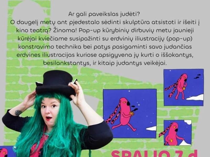 GRETOS ALICE interaktyvi edukacija | POP-UP erdvinių iliustracijų dirbtuvės „Kiek telpa lape?”