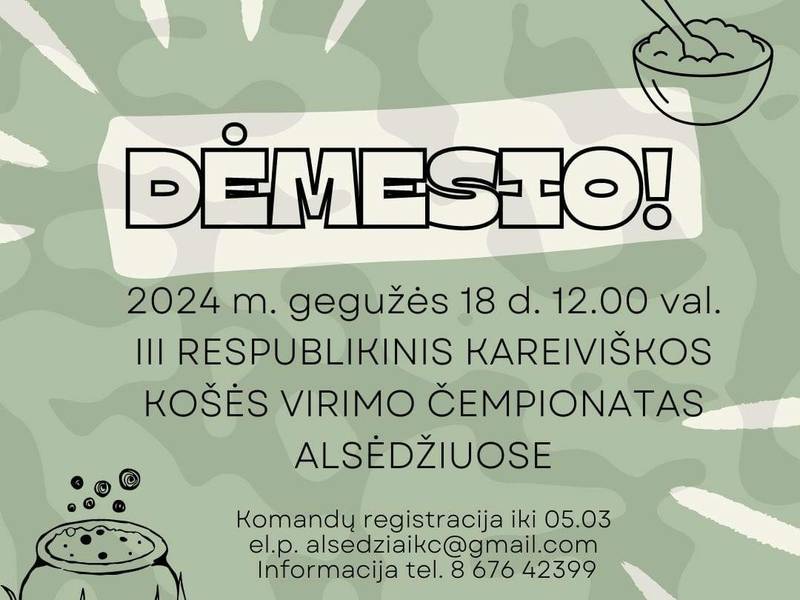 III respublikinis kareiviškos košės virimo čempionatas Alsėdžiuose