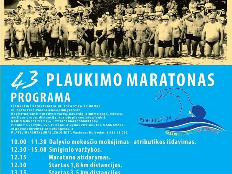 43-asis plaukimo maratonas ,,PLATELEE 2024“