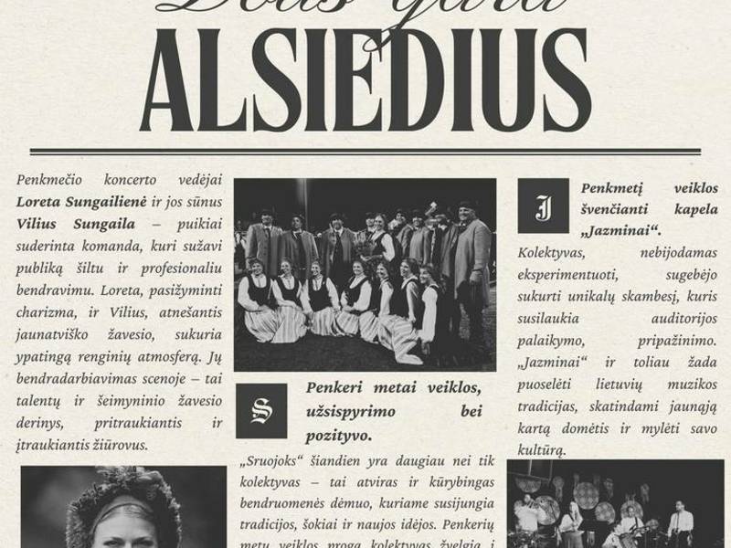 Šokių kolektyvo „SRUOJOKS“ ir kapelos „JAZMINAI“ 5-asis gimtadienis