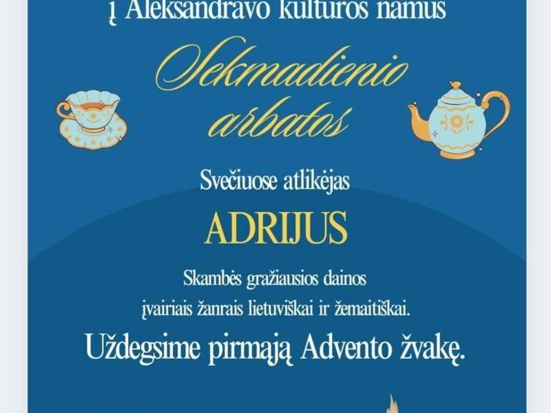Sekmadienio arbata ir Adrijaus Almino koncertas