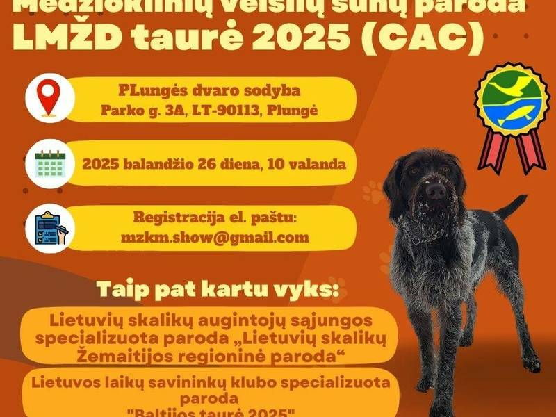 Medžioklinių veislių šunų paroda „LMŽD taurė 2025 (CAC)“