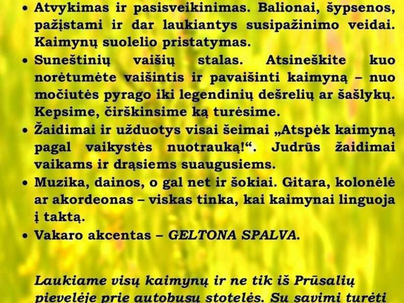 Kaimynų diena Prūsaliuose