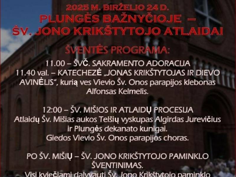 Šv. Jono krikštytojo atlaidai Plungėje 