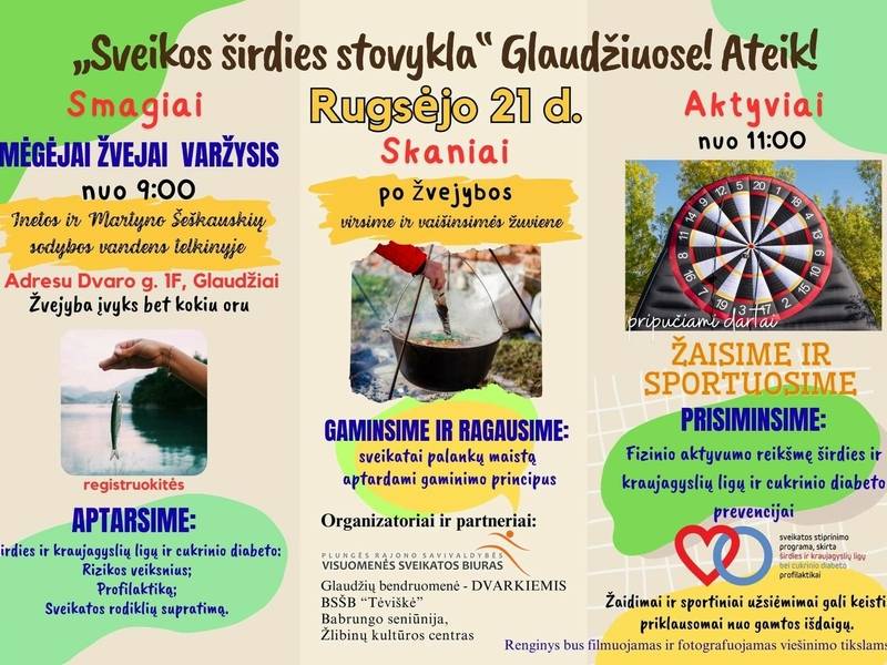 Sveikos širdies stovykla Glaudžiuose