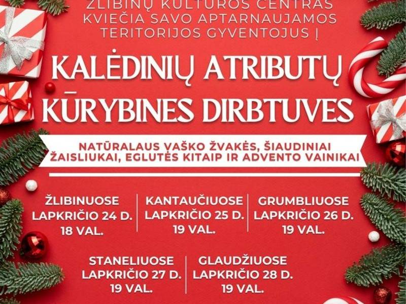Kalėdinių atributų kūrybinės dirbtuvės 