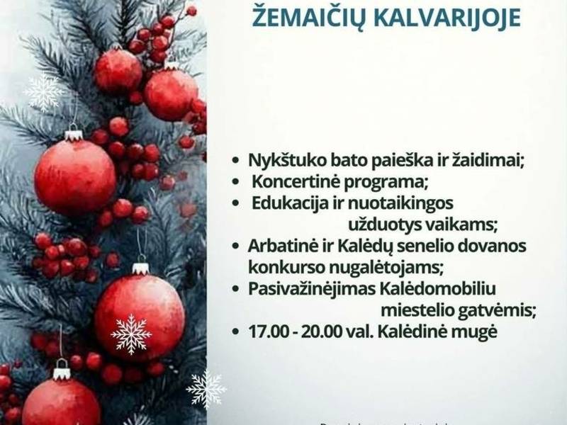 Kalėdinės eglutės įžiebimo šventė Žemaičių Kalvarijoje