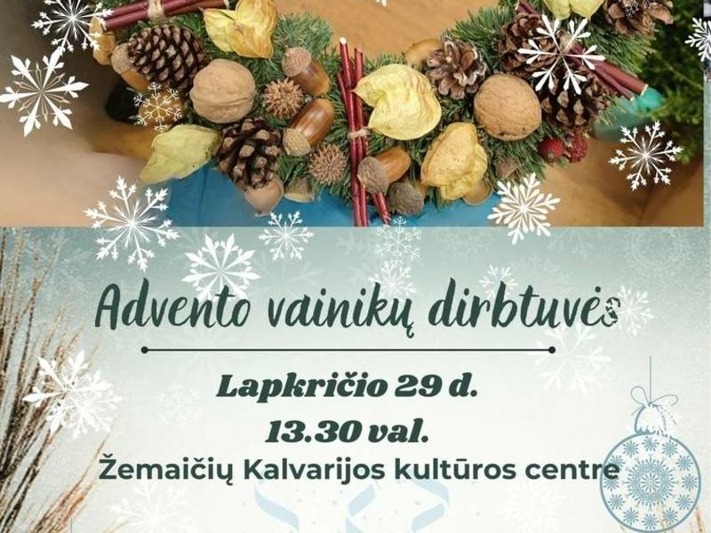 Advento vainikų dirbtuvės