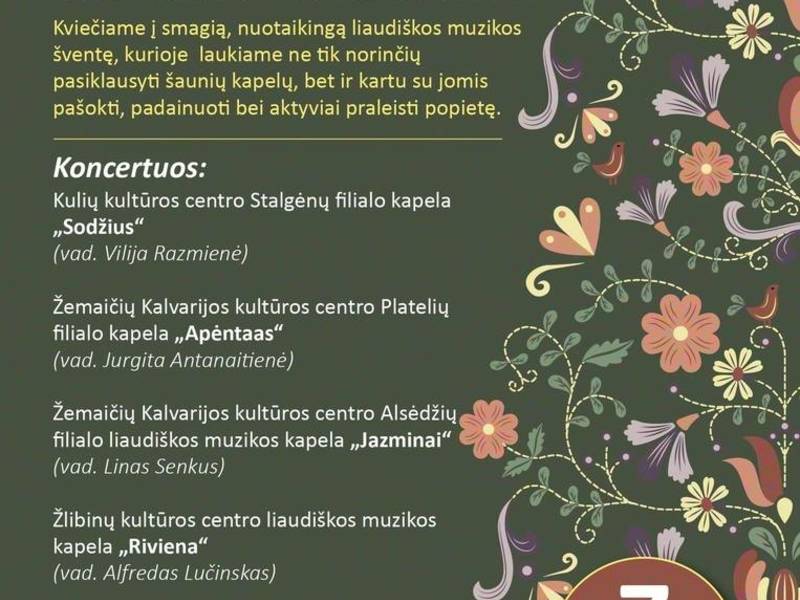Plungės rajono liaudiškos muzikos kapelų šventė–vakaronė