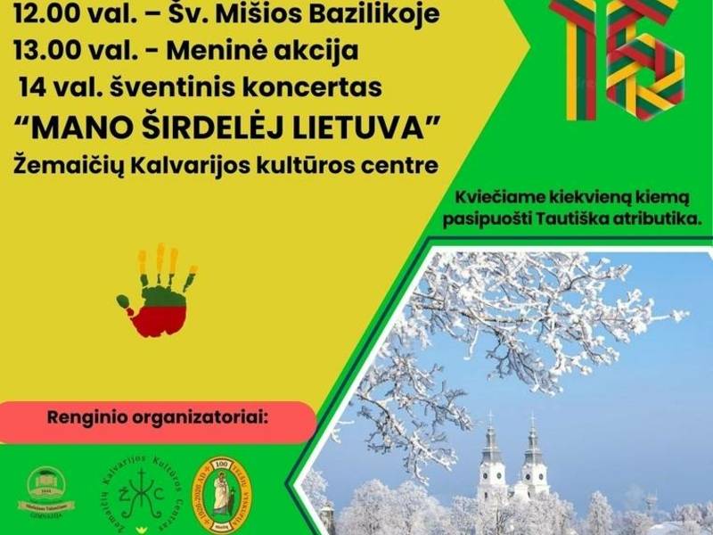 Lietuvos valstybės atkūrimo dienos minėjimas Žemaičių Kalvarijoje