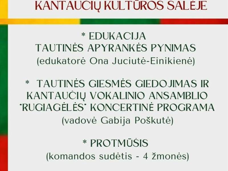 Lietuvos Nepriklausomybės atkūrimo dienos minėjimas Kantaučiuose