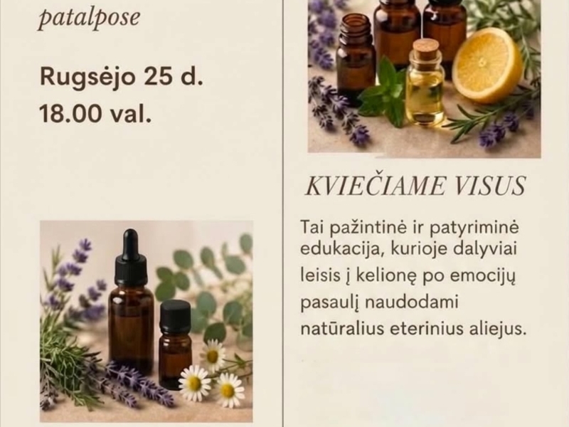 Aromato kūrimo dirbtuvės